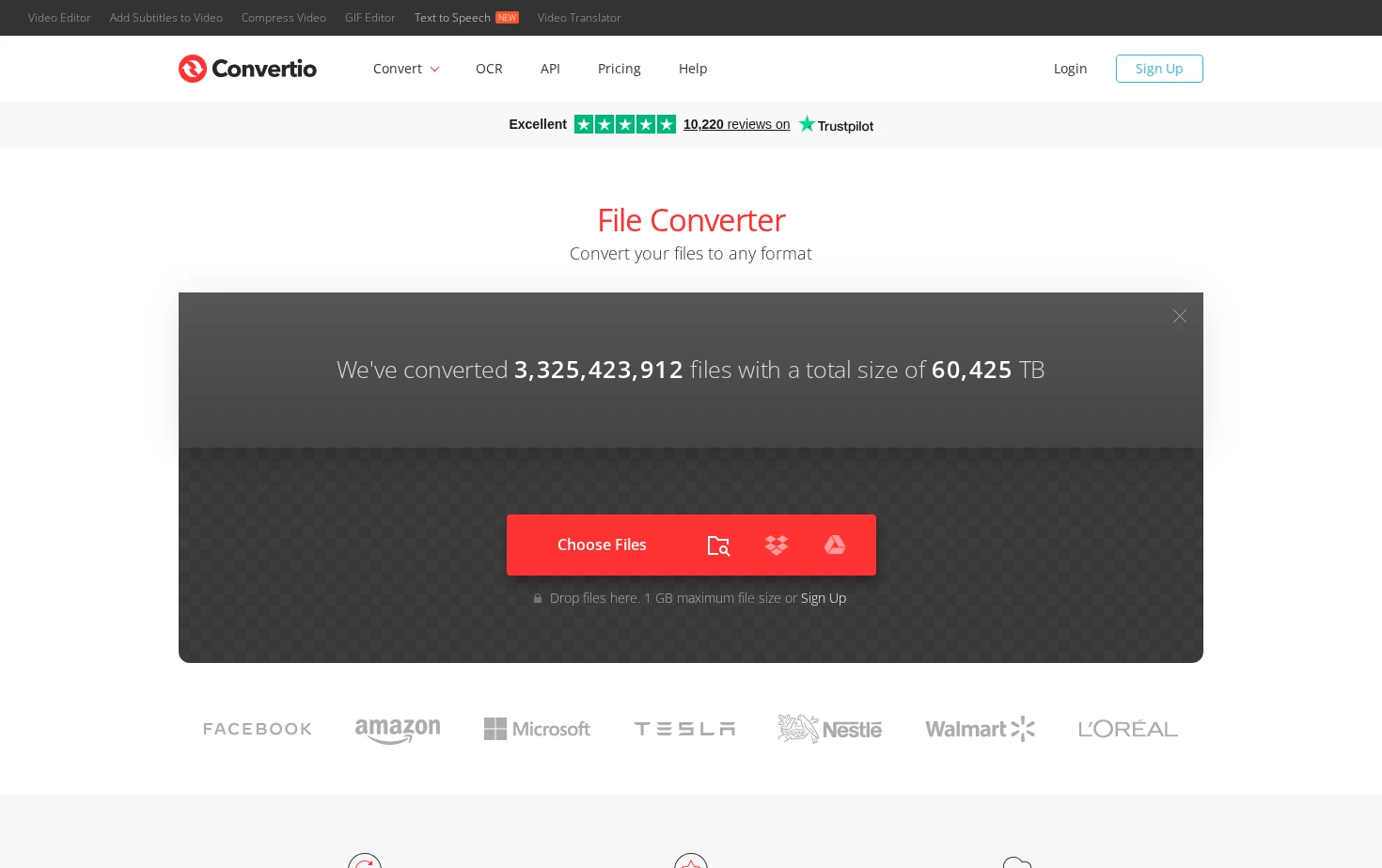 Convertio 页面快照